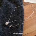 Silver Teardrop Slider Necklace With Polished Metal Tone Details view 4