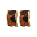 Leopard Print Gold Tone Hoop Stud and Huggie Earrings Three Styles view 5
