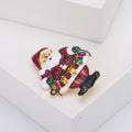 Enamel Santa Claus Brooch with Colorful Light Garland view 2