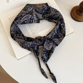 Blue Black Paisley Print Triangle Scarf With Slim Ties view 6