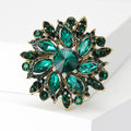 Crystal Flower Brooch Gold Silver Multicolor Rhinestone Pin view 5