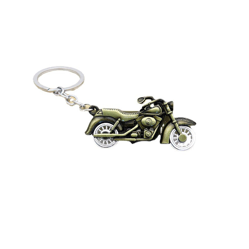 Moving Motorcycle Wheel Alloy Keychain Pendant Accessory