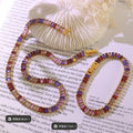 Baguette Cubic Zirconia Necklace And Bracelet Multi Color Set view 2