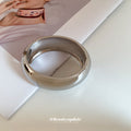 Wide Smooth Oval Hinged Bangle In Silver Or Gold Tone With Extra Styles view 3