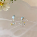 Pastel Bead and Clear Ring Drop Earrings in Three Colors view 7
