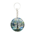 Round Tree Of Life Keychain With Metal Ring, Chain And Printed Disc view 5