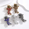 Black Gold Tone Dragon Crystal Five Designs Metal Brooch Pin 3.7 x 5.7 cm 3.7 x 5.7 cm view 3