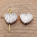 Wood Grain Heart Shaped Metal Beads in Two Finishes view 2