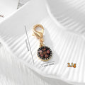 Gold Tone Rhinestone Round Pressed Flower Lobster-Clasp Charms in Nine Options view 4