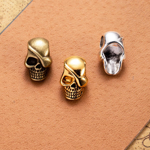 Skull Large Hole Detailed Metal Bead in 3 Vintage Finishes