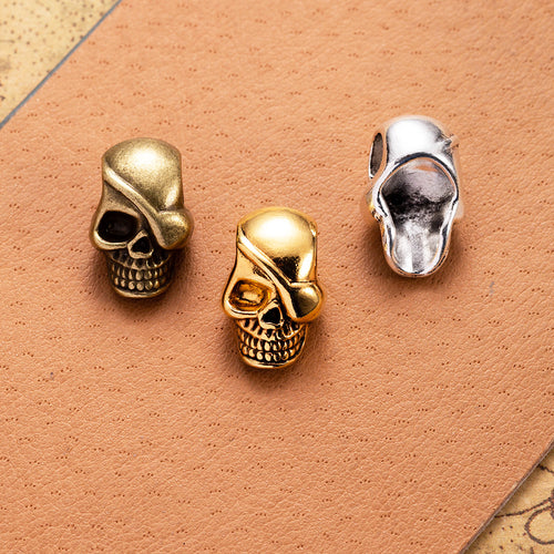 Skull Large Hole Metal Bead shown in grouped finish view