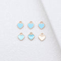 Small Enamel Heart Charms in Blue Black and White Colorways view 3