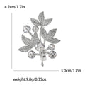 Crystal Leaf Branch Brooch Clear Stones Gold Or Silver view 6