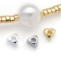 Triangular Metal Spacer Beads in Three Sizes and Three Finishes view 4