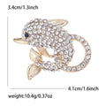 Rhinestone Dolphin Brooch Black Gold or Silver Tone view 7
