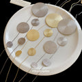 Textured Metal Disc Cascade Tassel Necklace Gold Gunmetal Silver view 1