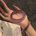 Translucent Solid Round Bangles Beige White Two Colors view 3