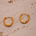 Twisted Irregular Geometric Mini Huggie Hoops Gold Steel view 3