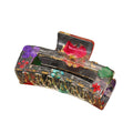 Transparent Resin Pressed Flower Rectangular Hair Claw Clip view 5