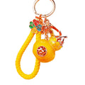 Lotus Gourd Keychains with Four-Leaf Caps and Braided Straps view 5