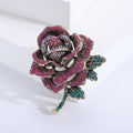 Oversized Pave Crystal Rose Brooch in Three Colorways view 7