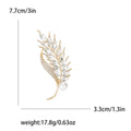 Crystal Wheat Stalk Brooch With White Pearl Accent view 6