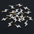 Tiny Enamel Lightning Bolt Metal Charms in Nine Colors view 2