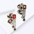 Crystal Bow And Chain Tassel Brooch In Two Colors Decorative Lapel Pin view 4