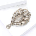 Teardrop Glass Pendant Brooch Purple Champagne Green Blue view 4