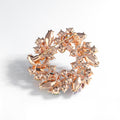 Yellow Gold Tone Bauhinia Flower Openwork Metal Brooch Pin view 4