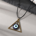 Antique Gold Tone Blue Evil Eye Hair Clips Ring Brooch and Necklaces view 8