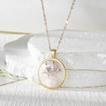 Gold Round Bezel Dried Flower Resin Pendant Necklaces view 5