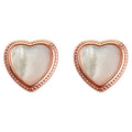 Rose Gold Beaded Heart Mother Of Pearl Stud Earrings Pair view 5