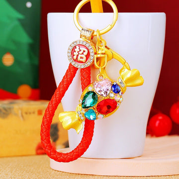 Multicolor Gem Candy Keychains With Gold or Silver Tone Finish