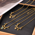 Gold Snake Chain Bead Necklaces Butterfly Star Turquoise view 4