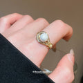 Pearl Clear Crystal Open Rings Gold Silver Seven Styles view 4