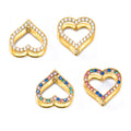 Double Sided Heart Zircon Stud Earrings Gold Steel view 5