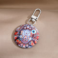Silver Tone Round Printed Hamsa Eye Clip Keychains in Eight Designs view 10