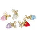 Translucent Strawberry Resin Charm With White Daisy Lobster Clasp view 5