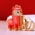 Crystal Alpaca Keychains in Six Pictured Enamel Colors view 2
