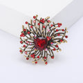 Radiating Stamen Crystal Flower Brooch in Four Colors view 7