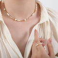 Pearl Bead Choker Necklaces Pink Or Teal Glass Mix view 3