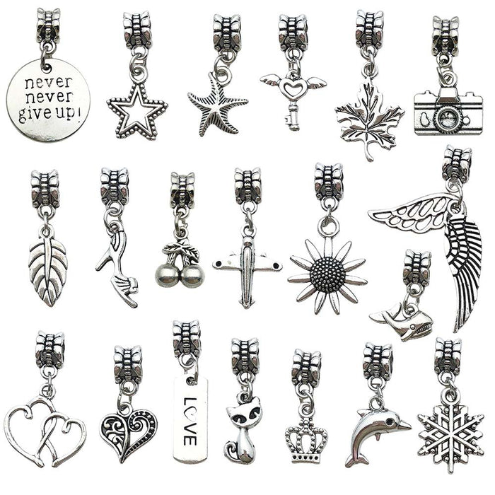 Antique Silver Heart and Star Metal Charms with 2 Listed Options