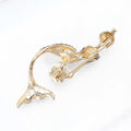 Crystal Mermaid Brooch with Large Pearl Accent in Two Tones view 4