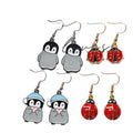 Enamel Penguin and Ladybug Drop Earrings 4 Color Styles view 5