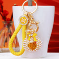 Pearl Heart Fortune Pouch Keychains with Braided Wrist Loop Options view 3
