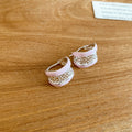 Pastel Enamel Sculpted U Hoop Earrings in Four Colors view 9