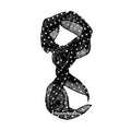 Polka Dot Rosette Skinny Scarves in Two Colors with Decorative Details view 5