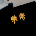 Gold Firework Burst Pendant Necklace and Matching Stud Earrings view 7
