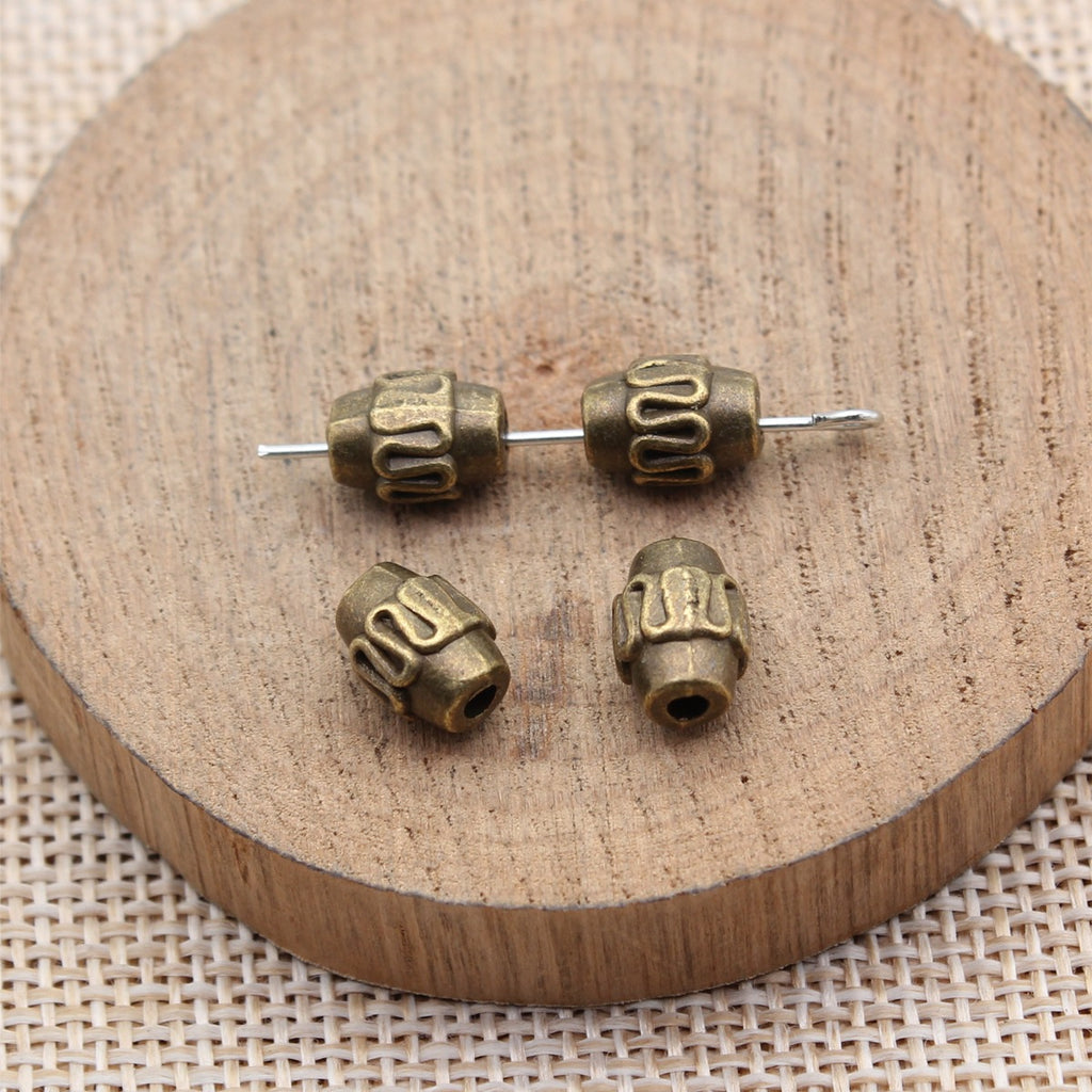 9.3x6.8x6.8mm 1.25g Multicolor Zinc Alloy Patterned Small Hole Spacer Beads for DIY Jewelry Making